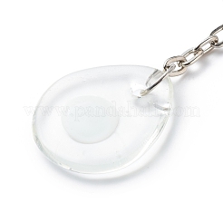 Teardrop Handmade Lampwork Evil Eye Pendants Keychain&nbsp;KEYC-JKC00379-03