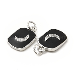 Brass Micro Pave Cubic Zirconia Pendants&nbsp;KK-E068-VB439-2