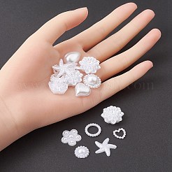 100Pcs 12 Styles ABS Plastic Imitation Pearl Cabochons&nbsp;SACR-YW0001-56