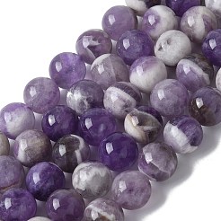 Round Natural Chevron Amethyst Bead Strands&nbsp;G-S380-01B