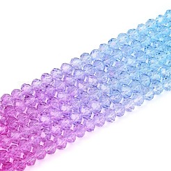 Transparent Gradient Color Glass Beads Strand&nbsp;GLAA-TAC0022-05S-01