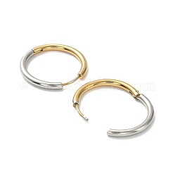Ion Plating(IP) Two Tone 304 Stainless Steel Huggie Hoop Earrings&nbsp;EJEW-A106-02F