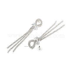 Crystal Rhinestone & Clear Cubic Zirconia Stud Earrings&nbsp;EJEW-C037-01E-P