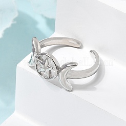 Brass Open Cuff Rings for Women&nbsp;RJEW-K322-01P