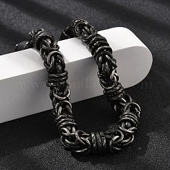 304 Stainless Steel Byzantine Chains Bracelets for Women Men&nbsp;BJEW-A031-04E-AS
