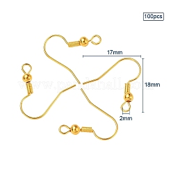 Brass Earring Hooks&nbsp;KK-YW0001-28G
