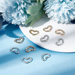 10Pcs 2 Colors Brass Spring Gate Rings&nbsp;KK-BBC0003-88