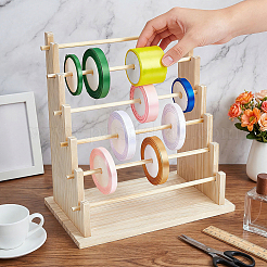 6 Layers Wood Bracelet Organizer Display Riser Stands&nbsp;BDIS-WH0011-10