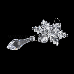 5Pcs Acrylic Transparent Icicle Snowflake Pendant Decorations&nbsp;HJEW-D003-01B