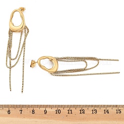 304 Stainless Steel Oval Tassel Stud Earrings&nbsp;EJEW-C132-01G