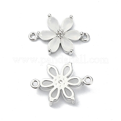 Brass Pave Cubic Zirconia Connector Charms&nbsp;KK-B072-01P-01