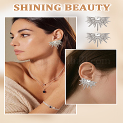 2 Pairs Alloy Crystal Rhinestone Stud Earrings for Women&nbsp;EJEW-LP0001-64