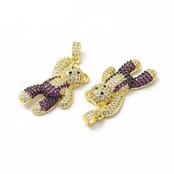 Brass Micro Pave Cubic Zirconia Pendants&nbsp;KK-A180-40G