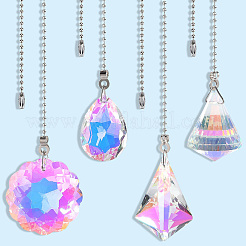 4Pcs Glass Charms Ceiling Fan Pull Chain Extenders&nbsp;HJEW-CP00043