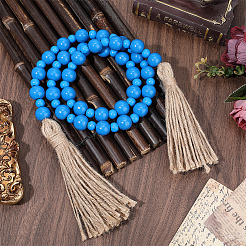 1Pc Round Natural Wood Beads Wall Hanging Decorations&nbsp;HJEW-CN0001-38D