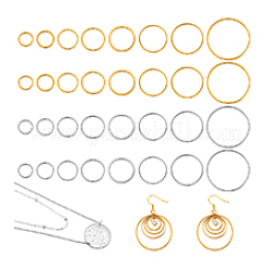64Pcs 16 Styles 201 & 304 Stainless Steel Linking Ring&nbsp;STAS-PH0005-89