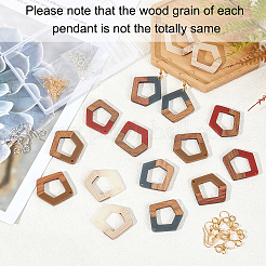 DIY 16 Pcs Wooden Dangle Earring Making Kits&nbsp;DIY-OC0006-42