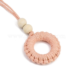 4Pcs Round Cotton Pendant Decorations&nbsp;HJEW-JM04035