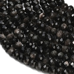 Natural Silver Obsidian Beads Strands&nbsp;G-C280-A02-01