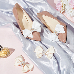 2 Pairs 2 Colors Polyester Bowknot Bridal Shoe Decoration&nbsp;DIY-PH0020-72