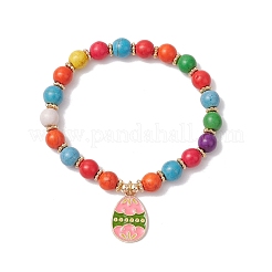 Easter Day Synthetic Turquoise Beads Stretch Bracelets&nbsp;BJEW-TA00604