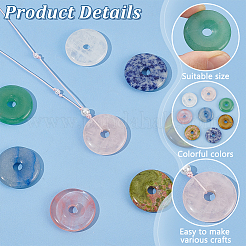 8Pcs 8 Styles Mixed Gemstones Pendants&nbsp;G-BC0001-55