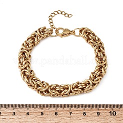 304 Stainless Steel Byzantine Chains Bracelets for Women&nbsp;BJEW-P399-01B-G