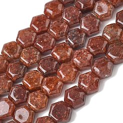 Natural Gold Spot Strawberry Quartz Beads Strands&nbsp;G-G463-A04-10x11mm