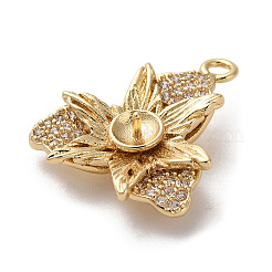 Rack Plating Brass Cubic Zirconia Pendants&nbsp;KK-M267-11G