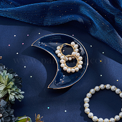 2Pcs Moon Porcelain Jewelry Plate&nbsp;DJEW-BBC0001-02