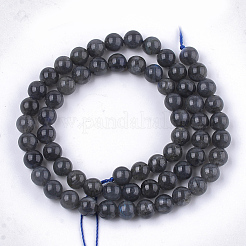 Natural Black Labradorite Beads Strands&nbsp;G-S333-6mm-021A