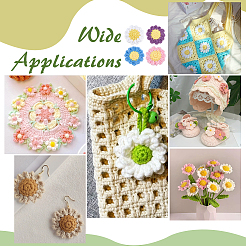 12Pcs 4 Colors Flower Shape Cotton Knitted Costume Ornament Accessories&nbsp;DIY-PH0034-02