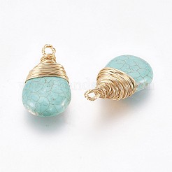 Natural Howlite Pendants&nbsp;G-P405-H01