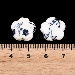 Floral Printed Porcelain Beads&nbsp;X-PORC-Q166-1