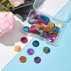 56Pcs 6 Colors Spray Painted Natural Akoya Shell Connector Charms&nbsp;BSHE-FS0001-12