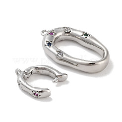 Brass Micro Pave Colorful Cubic Zirconia Interlocking Clasps&nbsp;KK-C051-50P