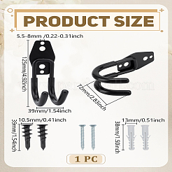 Iron Wall Mount Double Hook&nbsp;AJEW-LP0006-50