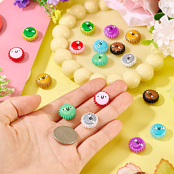 18Pcs 9 Colors Fuuny Painted Glass Beads Enamel Beads&nbsp;LAMP-TA0001-93