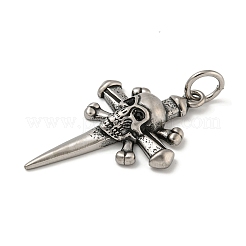 316 Surgical Micro Pave Cubic Zirconia Stainless Steel Pendants&nbsp;STAS-Z073-61AS-02