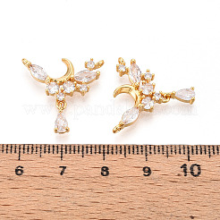 Brass Micro Pave Cubic Zirconia Pendants&nbsp;KK-N263-46G