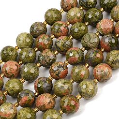 Natural Unakite Beads Strands&nbsp;G-C249-A174-16mm