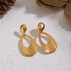 304 Stainless Steel Teardrop Dangle Stud Earrings&nbsp;UU2316