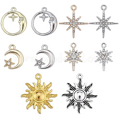 50Pcs 10 Styles Rack Plating Alloy Pendants&nbsp;FIND-SC0023-71