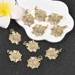 SHEGRACE Brass Micro Pave Clear Cubic Zirconia Pendants&nbsp;XGRQ2C465-405G