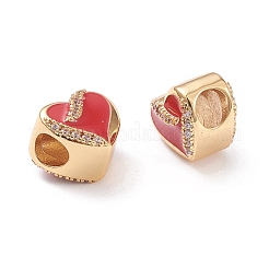 Brass Enamel European Beads&nbsp;MPDL-P005-08G