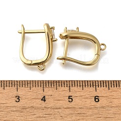 Rack Plating Brass Micro Pave Cubic Zirconia Hoop Earring Findings&nbsp;EJEW-H143-04G