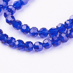 Faceted(32 Facets) Glass Round Bead Strands&nbsp;EGLA-J042-4mm-M01