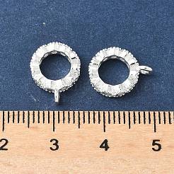 Brass Micro Pave Clear Cubic Zirconia Tube Bails&nbsp;KK-A254-02A-S