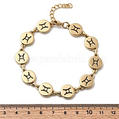 12 Constellations 304 Stainless Steel Link Chain Bracelets&nbsp;BJEW-I239-01G-09