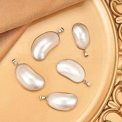 5Pcs Natural White Shell Mother of Pearl Shell Big Pendants&nbsp;SSHEL-SZ0001-04